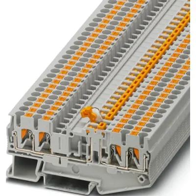 Knife disconnect terminal, push-in connection, 0.34-4.0 mm², 4 pole, 20 A, 6 kV, gray, 3210172 - 1