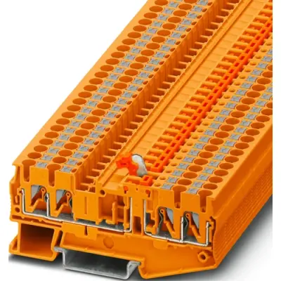 Knife disconnect terminal, push-in connection, 0.34-4.0 mm², 4 pole, 20 A, 6 kV, orange, 3210173 - 1