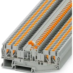 Knife disconnect terminal, push-in connection, 0.34-4.0 mm², 4 pole, 16 A, 6 kV, gray, 3210184