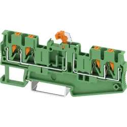 Knife disconnect terminal, push-in connection, 0.34-4.0 mm², 4 pole, 16 A, green, 1313179