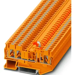 Knife disconnect terminal, push-in connection, 0.34-4.0 mm², 3 pole, 20 A, 6 kV, orange, 3210171