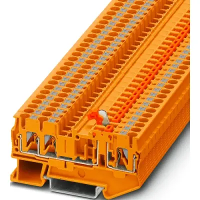 Knife disconnect terminal, push-in connection, 0.34-4.0 mm², 3 pole, 20 A, 6 kV, orange, 3210171 - 1