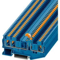 Knife disconnect terminal, push-in connection, 0.34-4.0 mm², 3 pole, 16 A, 6 kV, blue, 3210177