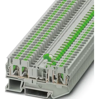 Knife disconnect terminal, push-in connection, 0.34-4.0 mm², 3 pole, 20 A, 6 kV, gray, 3210176 - 1
