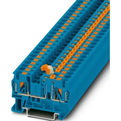 Knife disconnect terminal, push-in connection, 0.5-6.0 mm², 2 pole, 20 A, 6 kV, blue, 3211934 - 1