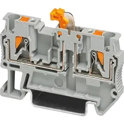 Knife disconnect terminal, push-in connection, 0.34-4.0 mm², 2 pole, 20 A, 6 kV, gray, 3270079