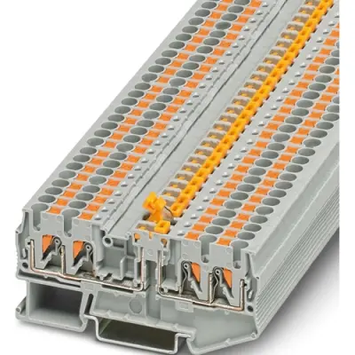 Knife disconnect terminal, push-in connection, 0.34-4.0 mm², 4 pole, 20 A, 6 kV, gray, 3270085 - 1