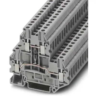 Double level terminal, screw connection, 0.14-6.0 mm², 4 pole, 30 A, 8 kV, gray, 3044814 - 1