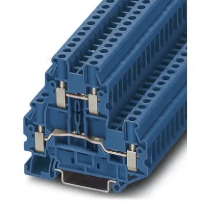 Double level terminal, screw connection, 0.14-6.0 mm², 4 pole, 30 A, 8 kV, blue, 3044791 - 1