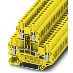 Through terminal block, screw connection, 0.14-6.0 mm², 4 pole, 30 A, 8 kV, yellow, 3035467