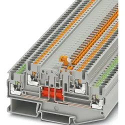Knife disconnect terminal, push-in connection, 0.34-4.0 mm², 4 pole, 16 A, 6 kV, gray, 3210251