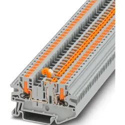 Knife disconnect terminal, push-in connection, 1.0-4.0 mm², 2 pole, 20 A, 6 kV, gray, 1079063