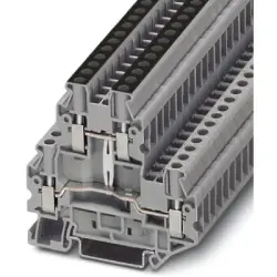 Double level terminal, screw connection, 0.14-6.0 mm², 4 pole, 30 A, 8 kV, gray, 3044733