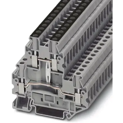 Double level terminal, screw connection, 0.14-6.0 mm², 4 pole, 30 A, 8 kV, gray, 3044733 - 1