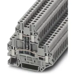 Double level terminal, screw connection, 0.14-4.0 mm², 4 pole, 24 A, 6 kV, gray, 3044636