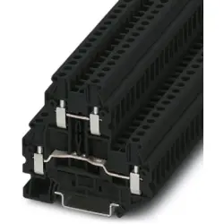 Double level terminal, screw connection, 0.14-4.0 mm², 4 pole, 24 A, 6 kV, black, 3044637