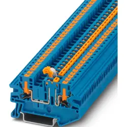 Knife disconnect terminal, push-in connection, 1.0-4.0 mm², 2 pole, 20 A, 6 kV, blue, 1079064
