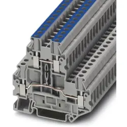 Double level terminal, screw connection, 0.14-4.0 mm², 4 pole, 24 A, 6 kV, gray, 3044681