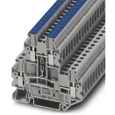 Double level terminal, screw connection, 0.14-4.0 mm², 4 pole, 24 A, 6 kV, gray, 3044681 - 1