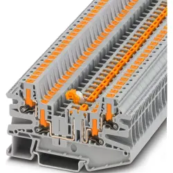 Knife disconnect terminal, push-in connection, 0.5-4.0 mm², 4 pole, 20 A, 6 kV, gray, 1079070