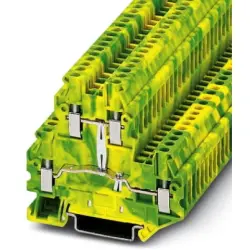 Protective conductor double level terminal, screw connection, 0.14-4.0 mm², 4 pole, 6 kV, yellow/green, 3044665