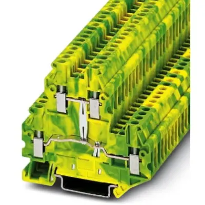 Protective conductor double level terminal, screw connection, 0.14-4.0 mm², 4 pole, 6 kV, yellow/green, 3044665 - 1
