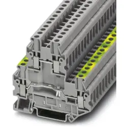 Protective conductor double level terminal, screw connection, 0.14-4.0 mm², 24 A, 6 kV, gray, 3044678