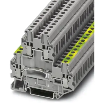 Protective conductor double level terminal, screw connection, 0.14-4.0 mm², 24 A, 6 kV, gray, 3044678 - 1
