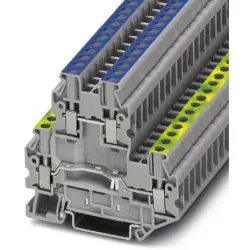 Protective conductor double level terminal, screw connection, 0.14-4.0 mm², 24 A, 6 kV, gray, 3046731