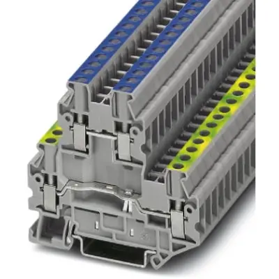 Protective conductor double level terminal, screw connection, 0.14-4.0 mm², 24 A, 6 kV, gray, 3046731 - 1