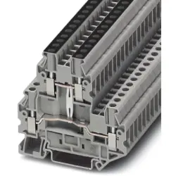 Double level terminal, screw connection, 0.14-4.0 mm², 4 pole, 24 A, 6 kV, gray, 3044652