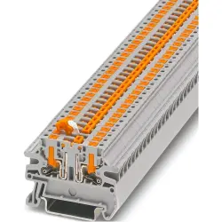 Knife disconnect terminal, push-in connection, 1.0-4.0 mm², 2 pole, 20 A, 6 kV, gray, 1079059