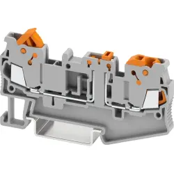 Knife disconnect terminal, quick connection, 0.25-1.5 mm², 2 pole, 17.5 A, 6 kV, gray, 3205103