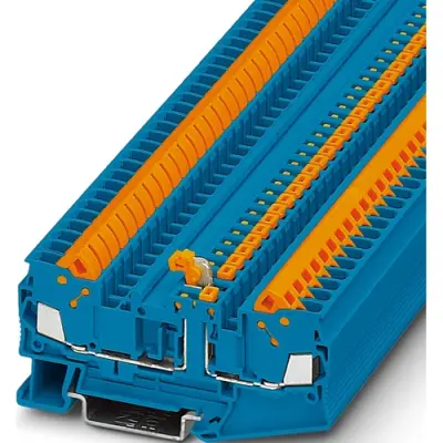 Knife disconnect terminal, quick connection, 0.5-2.5 mm², 2 pole, 20 A, 6 kV, blue, 3205226 - 1