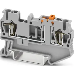 Knife disconnect terminal, tension clamp connection, 0.08-4.0 mm², 2 pole, 20 A, 6 kV, gray, 3036343