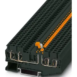 Knife disconnect terminal, tension clamp connection, 0.08-4.0 mm², 2 pole, 20 A, 6 kV, black, 3035030