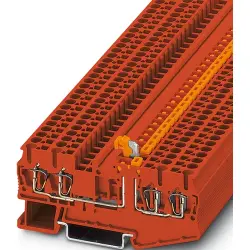 Knife disconnect terminal, tension clamp connection, 0.08-4.0 mm², 2 pole, 20 A, 6 kV, red, 3035043