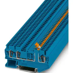 Knife disconnect terminal, tension clamp connection, 0.08-4.0 mm², 3 pole, 20 A, 6 kV, blue, 3037821