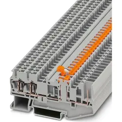 Knife disconnect terminal, tension clamp/plug-in connection, 0.08-4.0 mm², 2 pole, 20 A, 6 kV, gray, 3040766