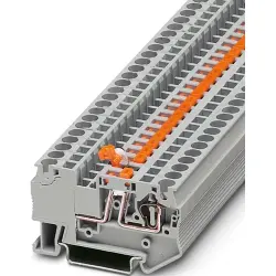 Knife disconnect terminal, tension clamp connection, 0.08-6.0 mm², 2 pole, 20 A, 6 kV, gray, 3038875