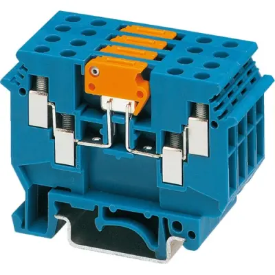 Knife disconnect terminal, screw connection, 0.2-6.0 mm², 4 pole, 16 A, 8 kV, blue, 2775223 - 1