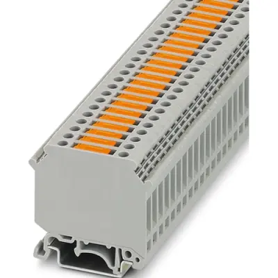 Knife disconnect terminal, screw connection, 0.2-6.0 mm², 2 pole, 16 A, 6 kV, gray, 3004087 - 1