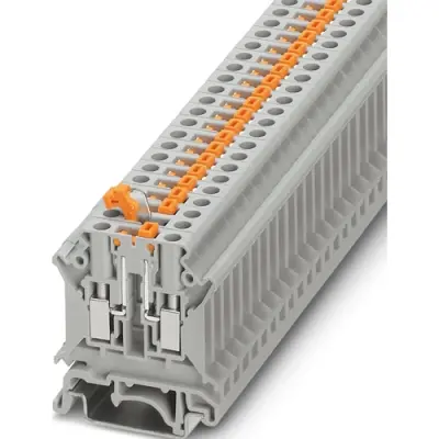 Knife disconnect terminal, screw connection, 0.2-6.0 mm², 2 pole, 16 A, 6 kV, gray, 3000563 - 1