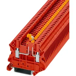 Knife disconnect terminal, screw connection, 0.14-4.0 mm², 2 pole, 20 A, 6 kV, red, 1132641