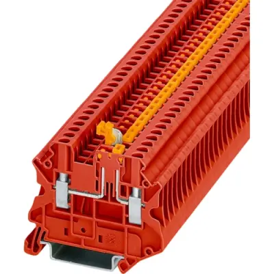 Knife disconnect terminal, screw connection, 0.14-4.0 mm², 2 pole, 20 A, 6 kV, red, 1132641 - 1