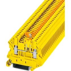Knife disconnect terminal, screw connection, 0.14-4.0 mm², 2 pole, 20 A, 6 kV, yellow, 1132637