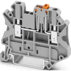 Knife disconnect terminal, screw connection, 0.14-4.0 mm², 2 pole, 20 A, 6 kV, gray, 3046375