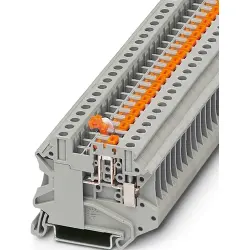 Knife disconnect terminal, screw connection, 0.14-6.0 mm², 2 pole, 20 A, 6 kV, gray, 3046139