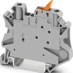 Knife disconnect terminal, screw connection, 0.14-6.0 mm², 2 pole, 20 A, 6 kV, gray, 3046144