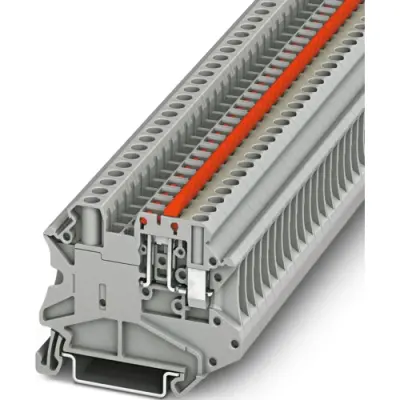 Knife disconnect terminal, screw connection, 0.14-6.0 mm², 2 pole, 20 A, 6 kV, gray, 3046152 - 1